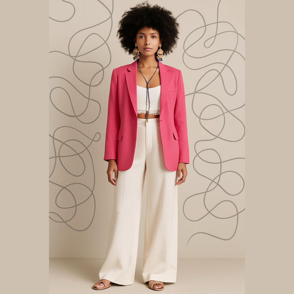 ZARA- Pink Tailored Blazer with Classic Silhouette Fully Lined size S